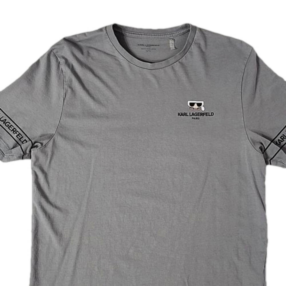 KARL LAGERFELD MENS GREY TEE Size Large